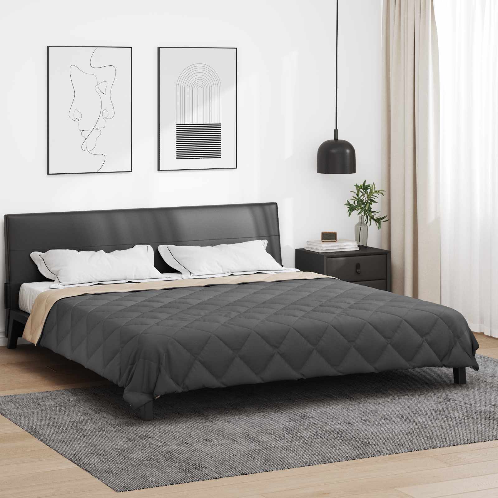 Sommerdecke Anthrazit 200 x 135 cm Mikrofaser