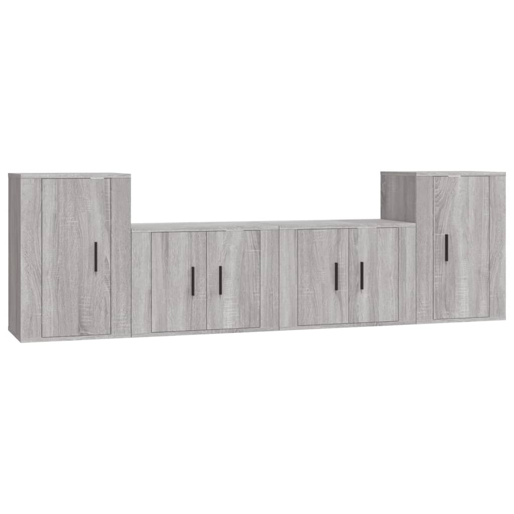 4-tlg. TV-Schrank-Set Weiß Holzwerkstoff