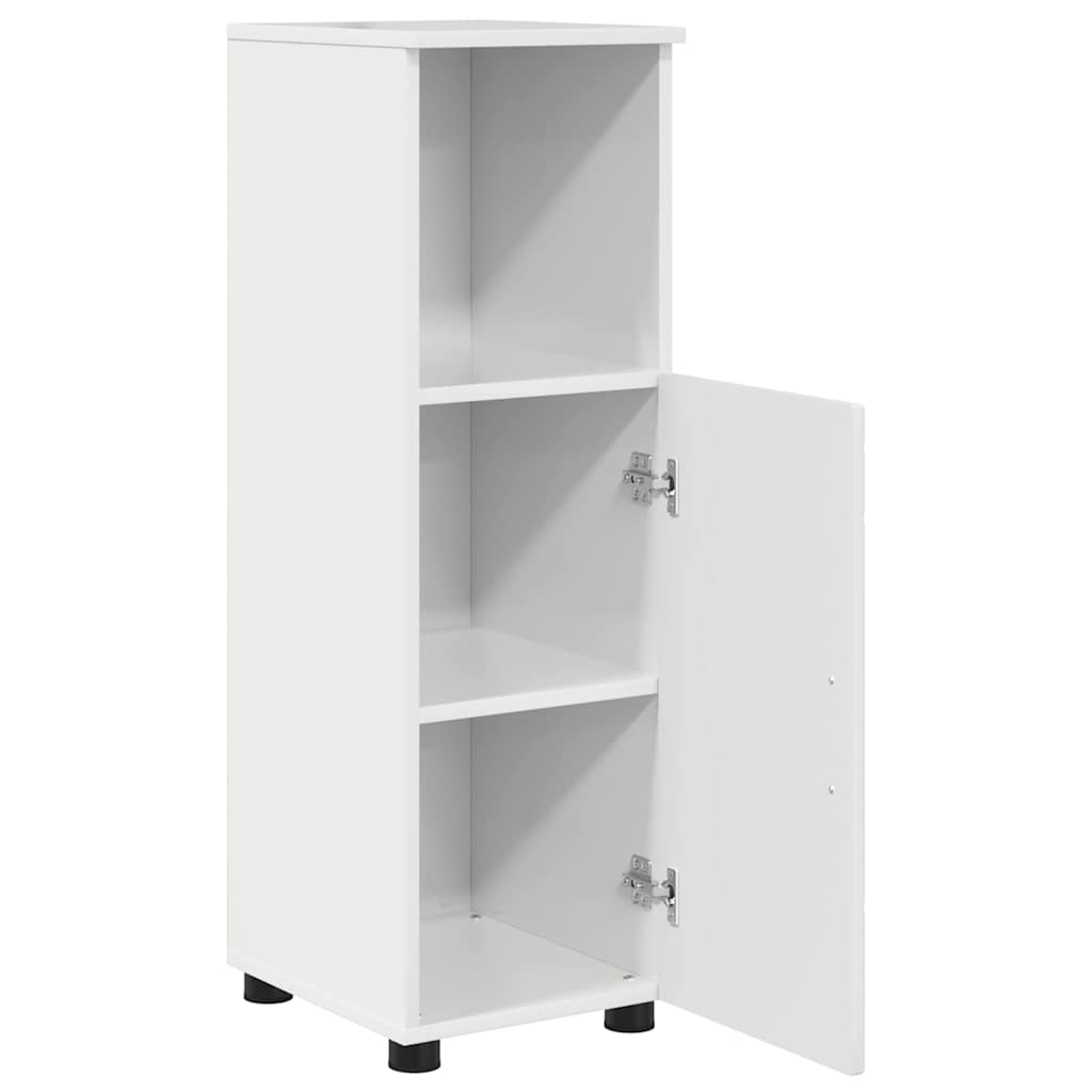 Badezimmermöbel-Set mit Tür 3 pcs Weiß Holzwerkstoff & Metall