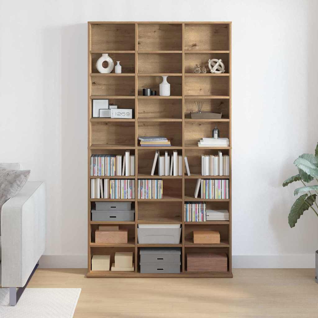 CD Regal Schwarz Eichen-Optik 101 x 23 x 177,5 cm Holzwerkstoff