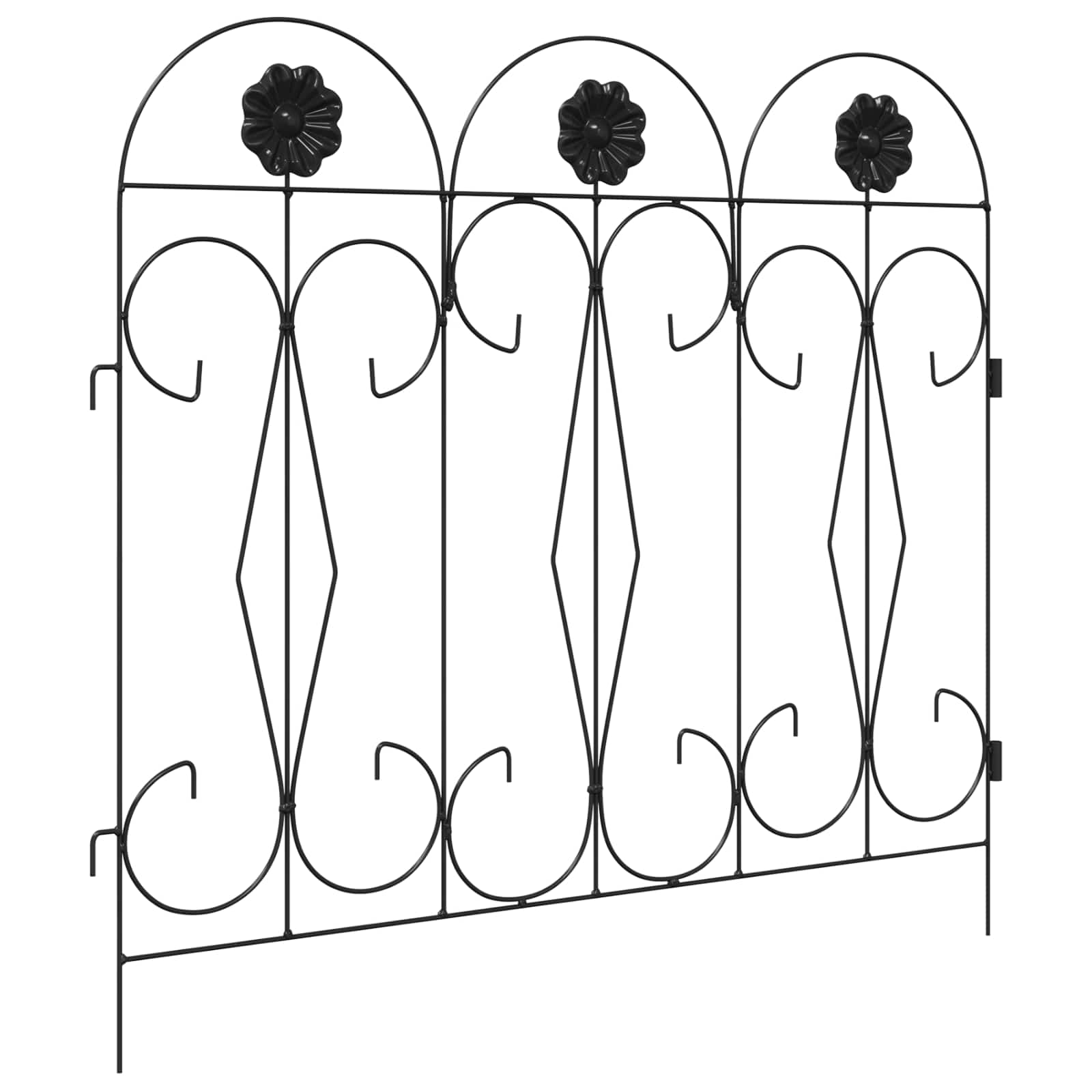 Gartenzaun 5 pcs Schwarz Stahl