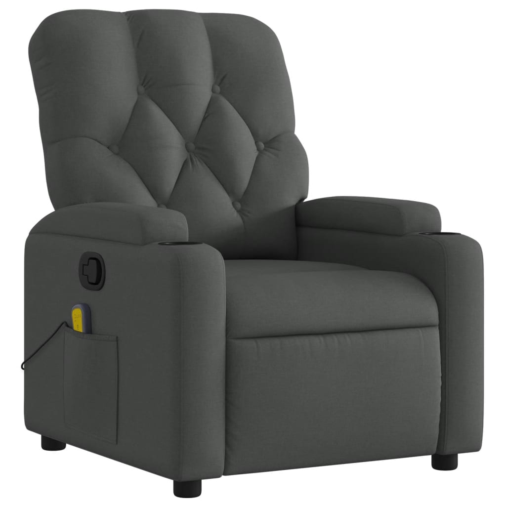 Massage-Relaxsessel, hellgrauer Stoff