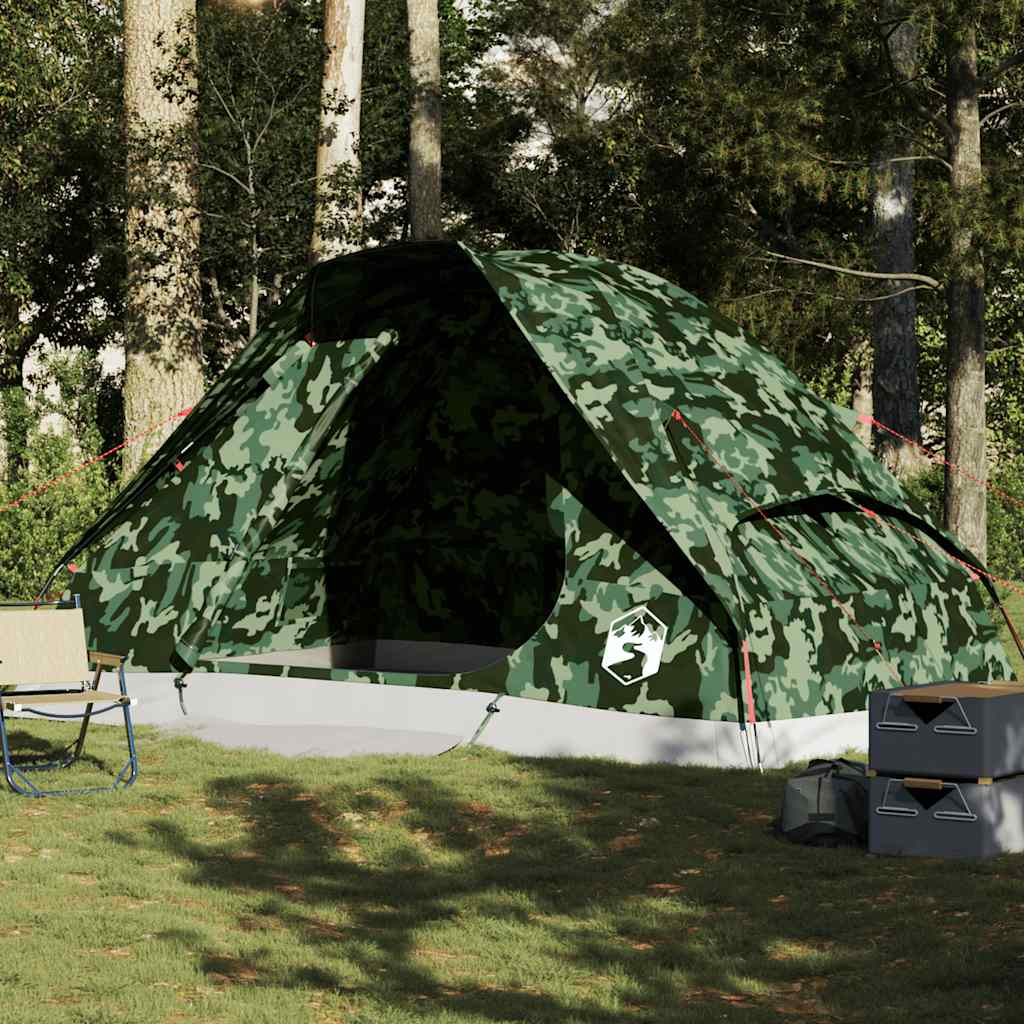 Kuppel-Campingzelt 2 Personen Olivgrün Wasserdicht