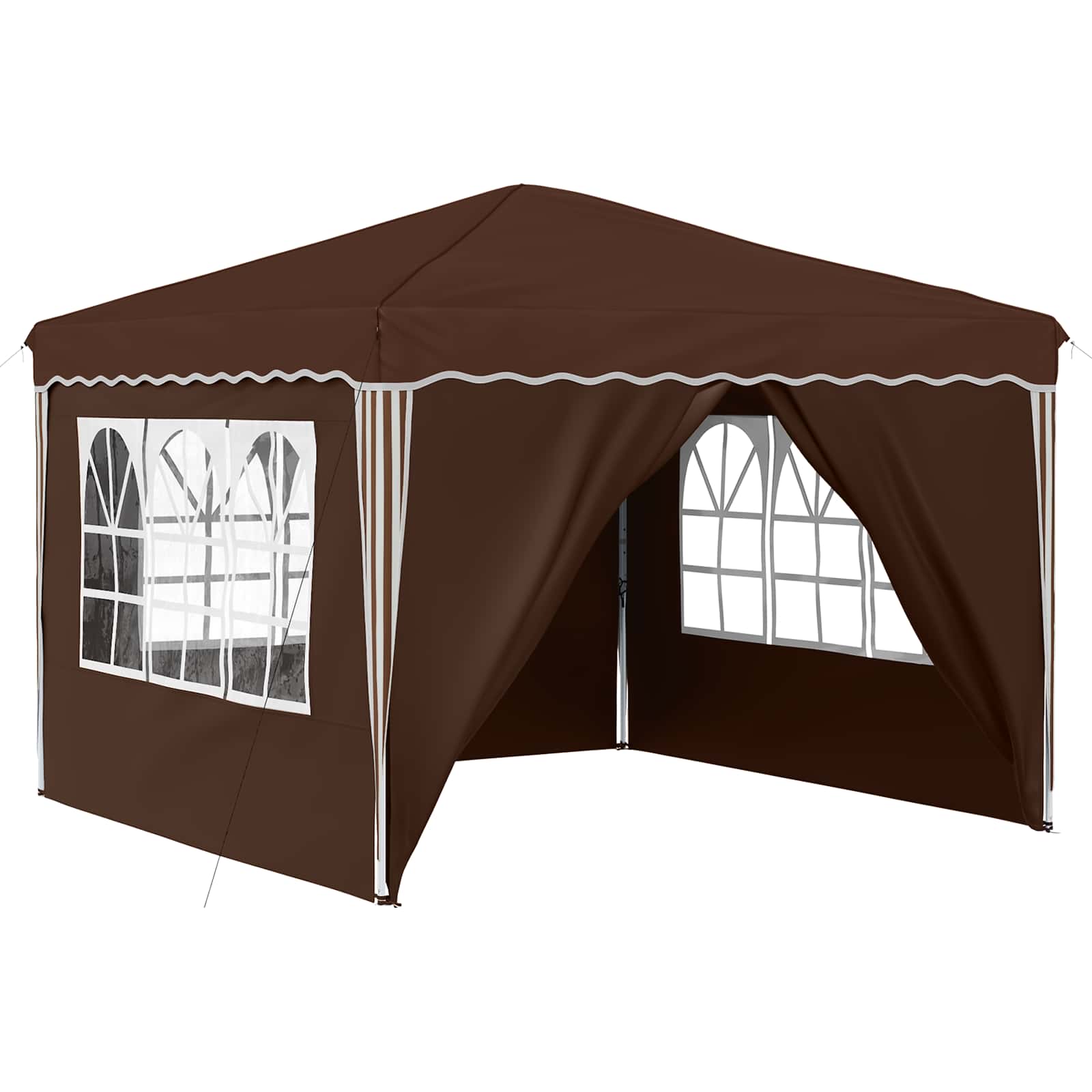 Pop-up Partyzelt 288 x 288 x 245 cm Creme Oxford-Stoff