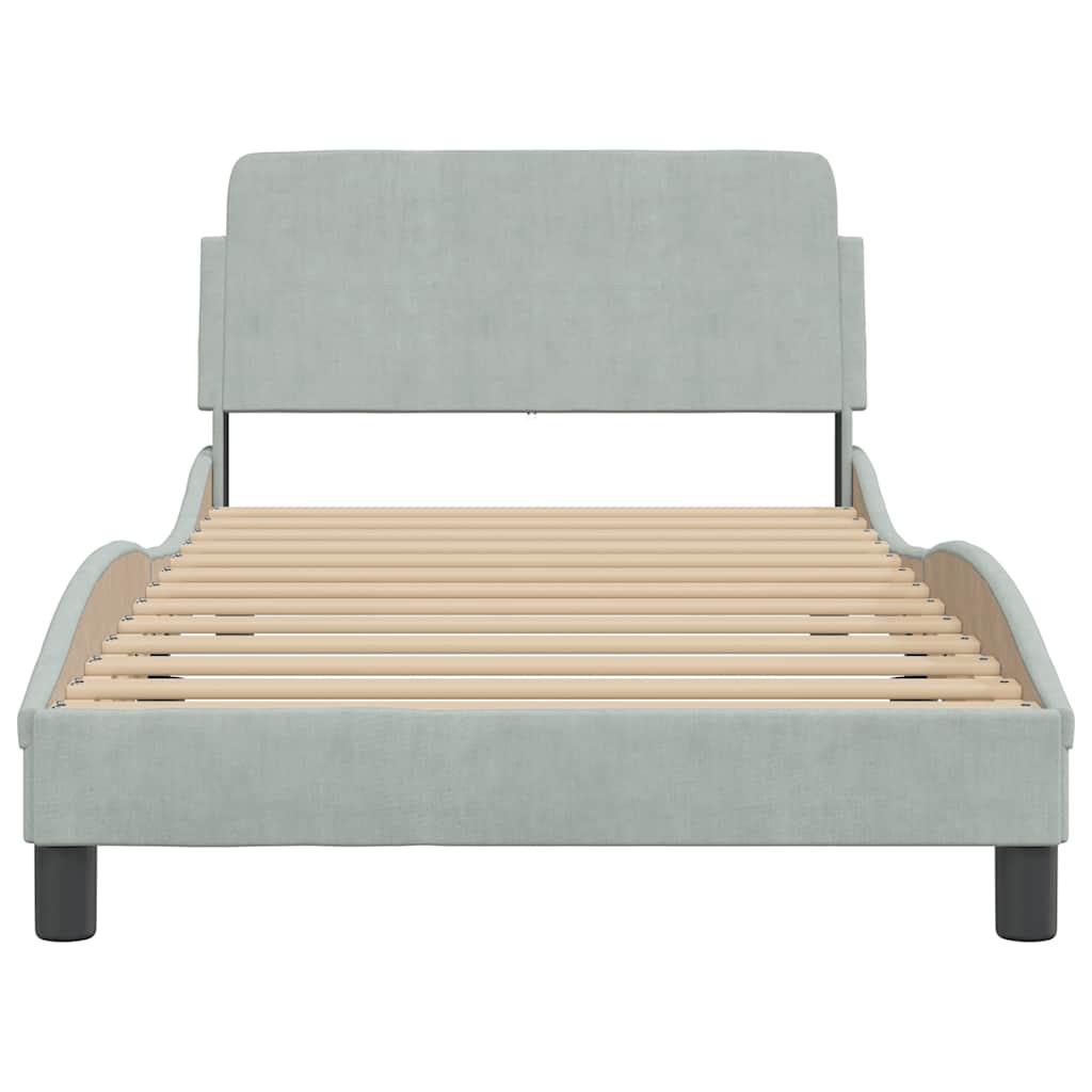 Bettgestell "Dover" Hellgrau 80x200 cm Samt