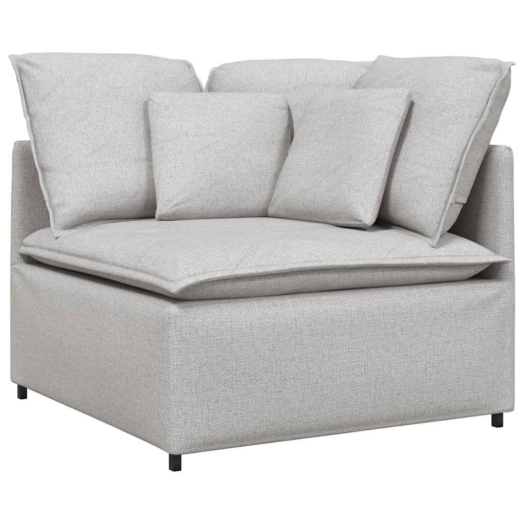 Modulares Sofa Endmodul mit Armlehne Kissen Hellgrau 100 cm