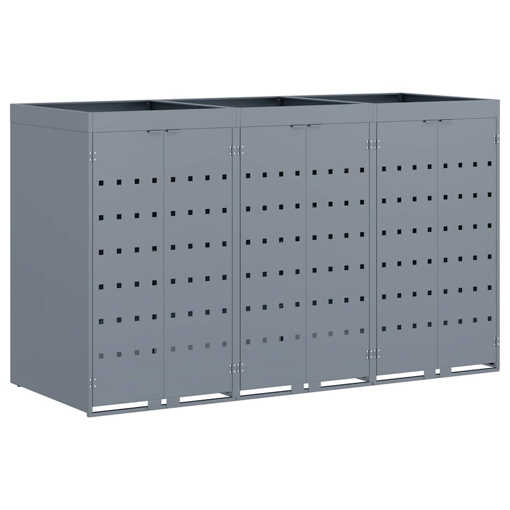 Mülltonnenbox für 2 Tonnen Schwarz 138x79x117 cm Stahl