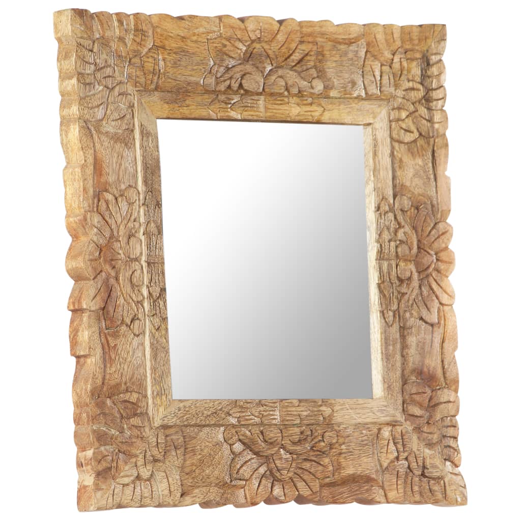 Spiegel Weiß 80x50 cm Mango Massivholz