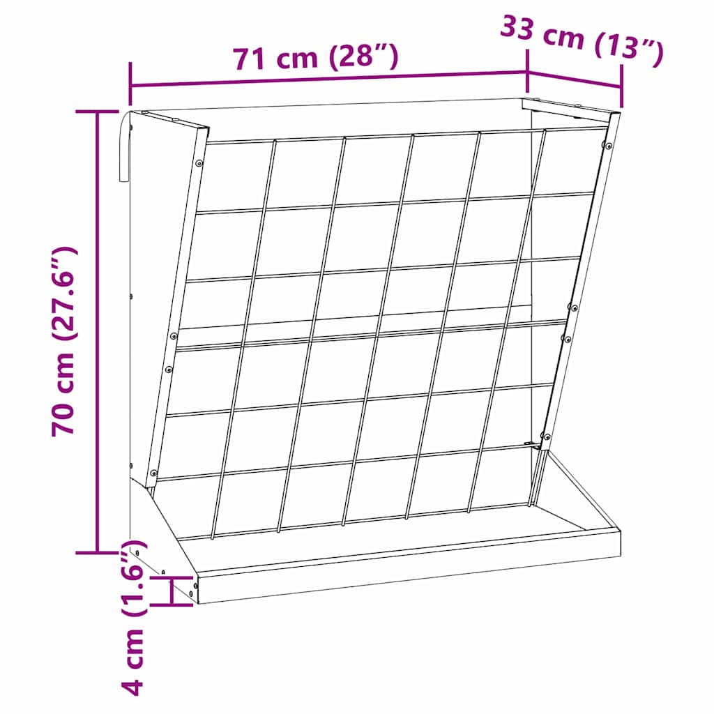 Heu Futterspender Schwarz 71 x 33 x 70 cm Kaltgewalzter Stahl