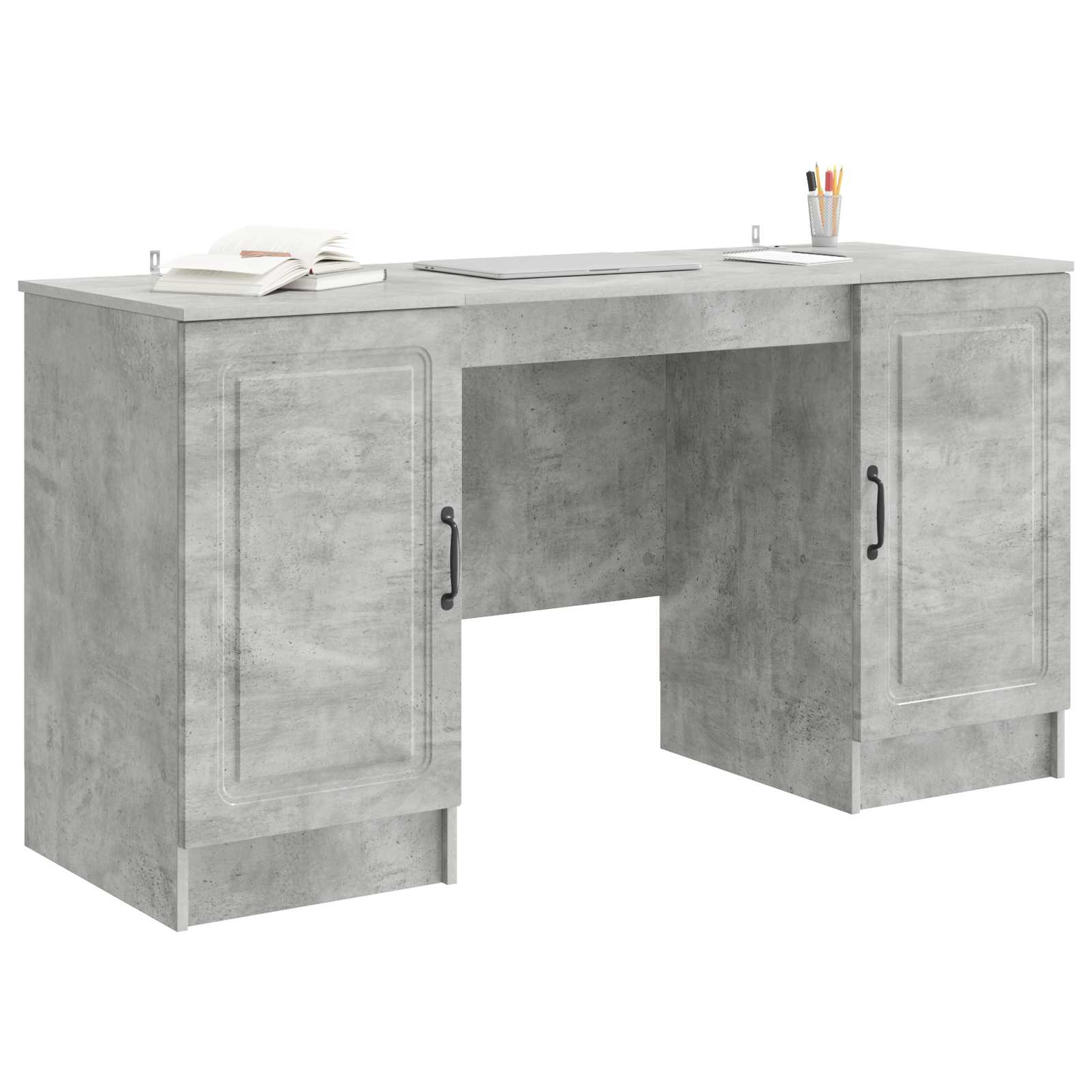 Schreibtisch mit Regal Schwarz 142,5 x 50 x 75 cm Holzwerkstoff