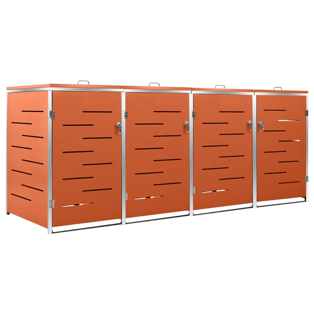 Mülltonnenbox für 3 Tonnen 207x77,5x112,5 cm Edelstahl