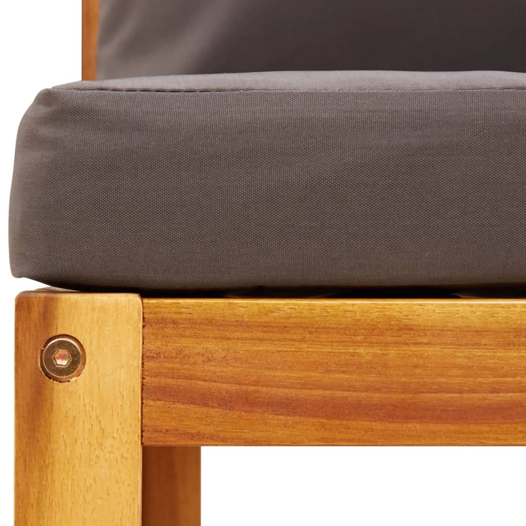 6-tlg. Gartensofa-Set mit Kissen Holz Akazie & Seil