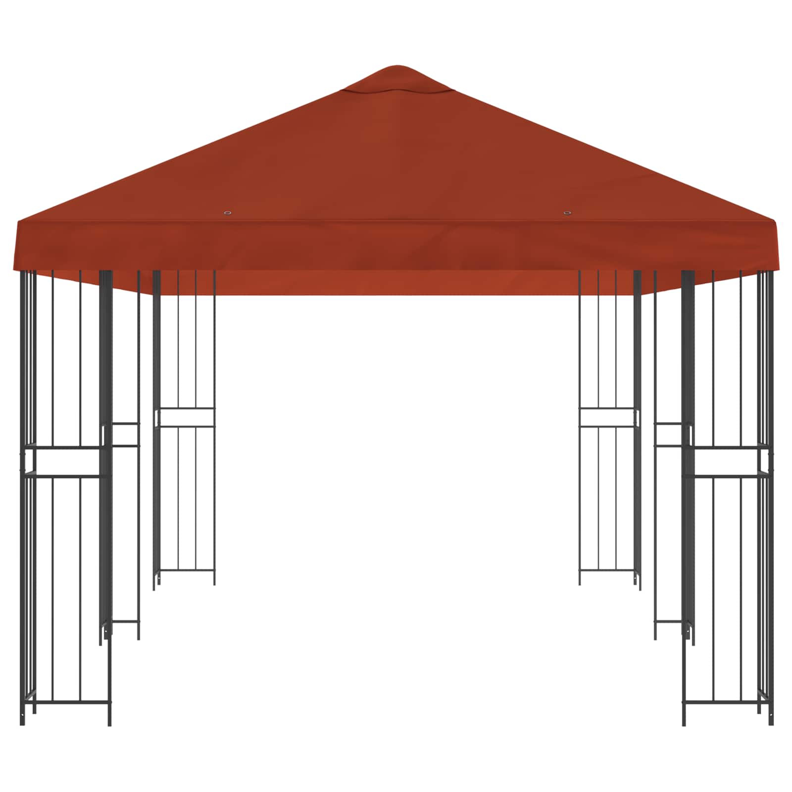Pavillon mit Seitenwänden 6 x 3 m Beige Polyester und Stahl 190