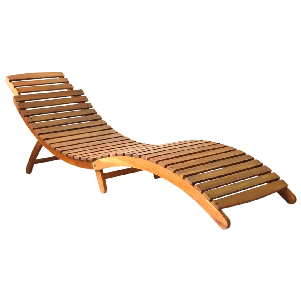 Sonnenliege 2 pcs Braun 55 x 184 x 64cm Massivholz Akazie