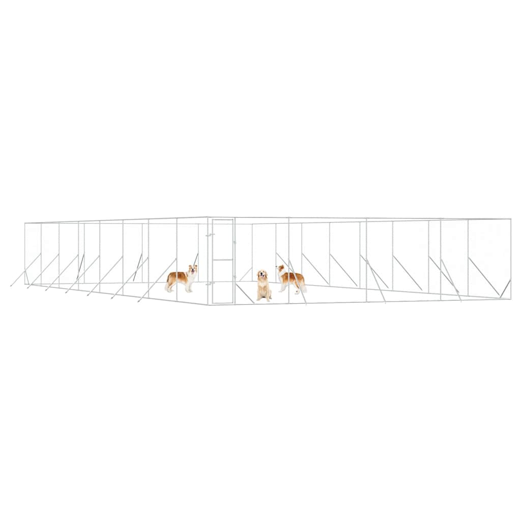 Outdoor-Hundezwinger Silbern 2x2x2 m Verzinkter Stahl