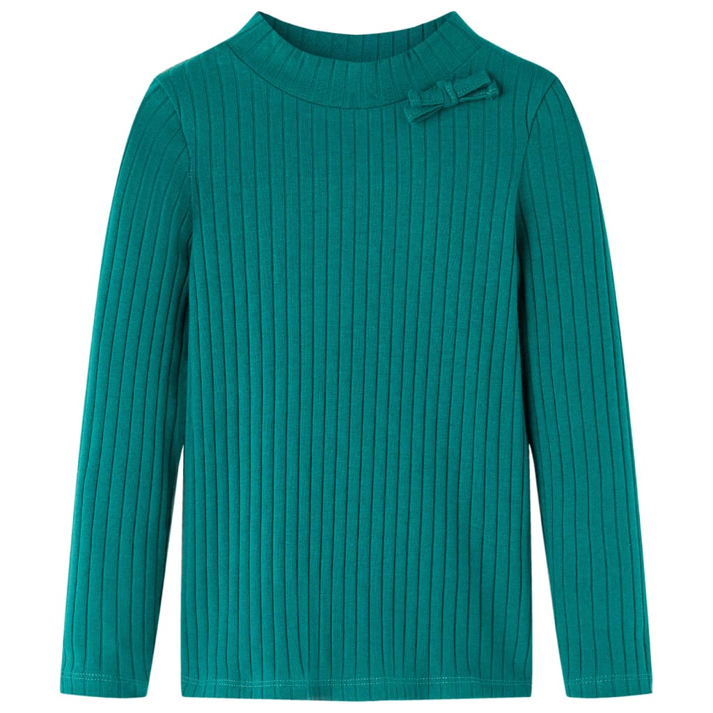 Kinder-Langarmshirt Rippstrick Knallrosa 116