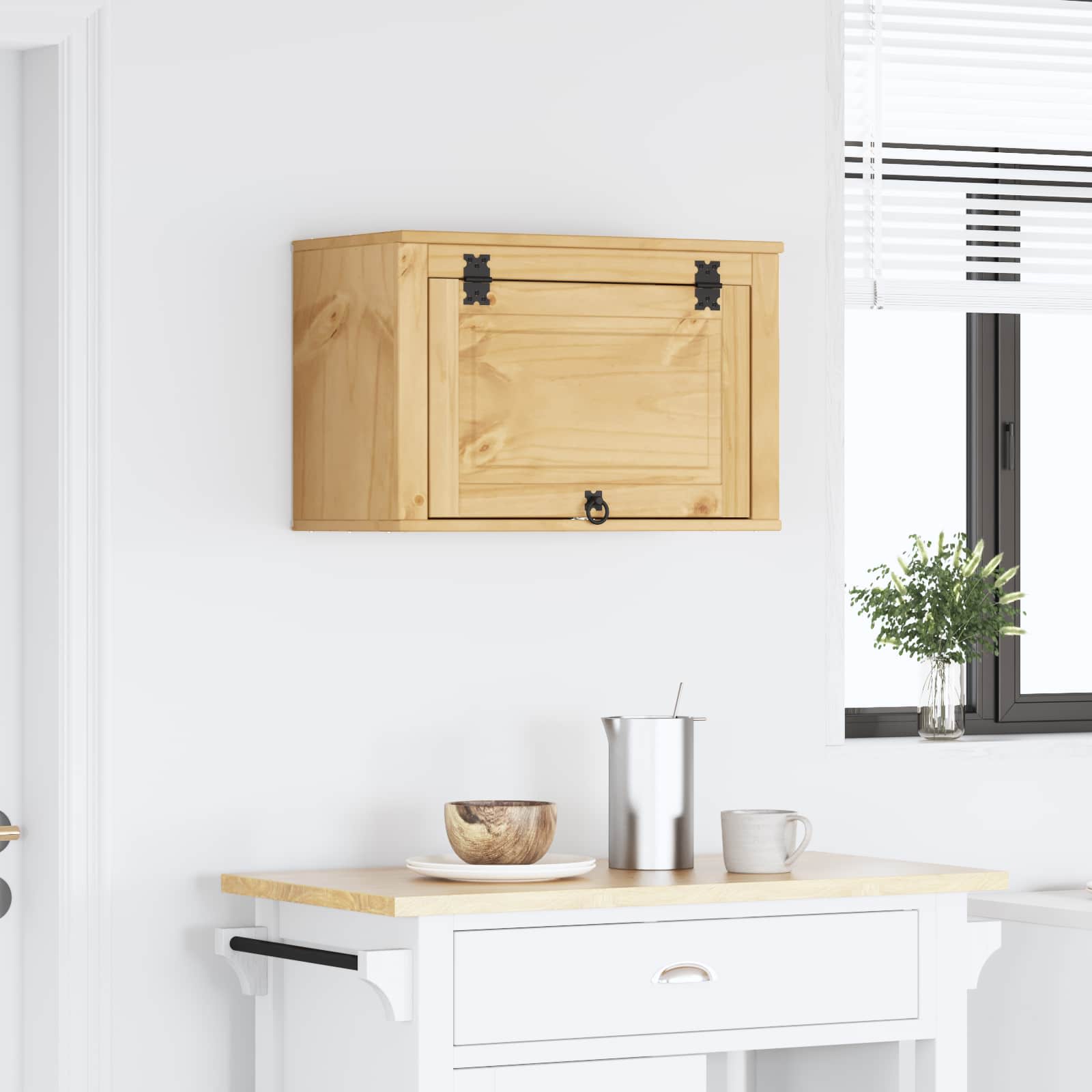 Schrank SKI Honigbraun 60 x 46 x 81,5 cm Massives Kiefernholz