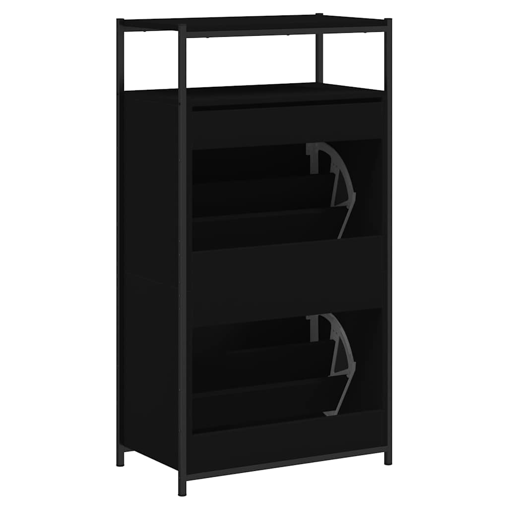 Schuhschrank mit 4 Klappen Sonoma-Eiche 100x34x112 cm