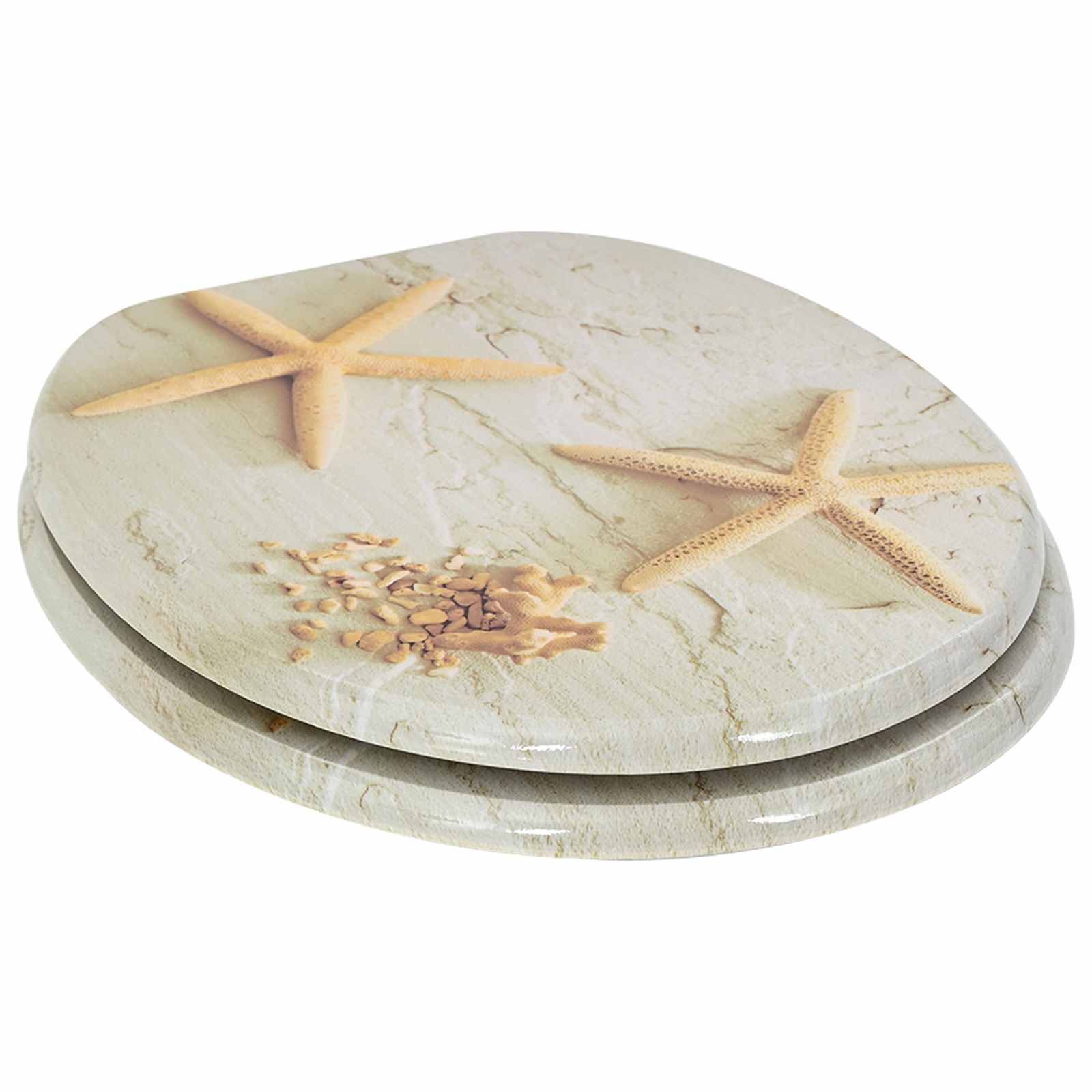 Toilettensitz MDF Deckel Schlichtes Design Weiß