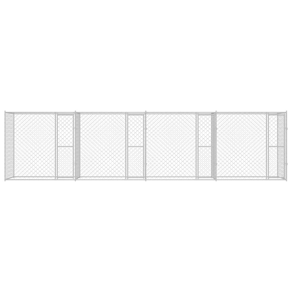 Hundezwinger mit Tür Grau 2x2x1,5 m Verzinkter Stahl
