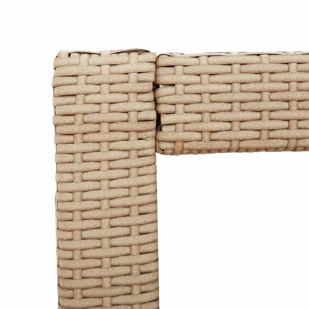 Garten-Beistelltisch mit Holzplatte Schwarz Poly Rattan