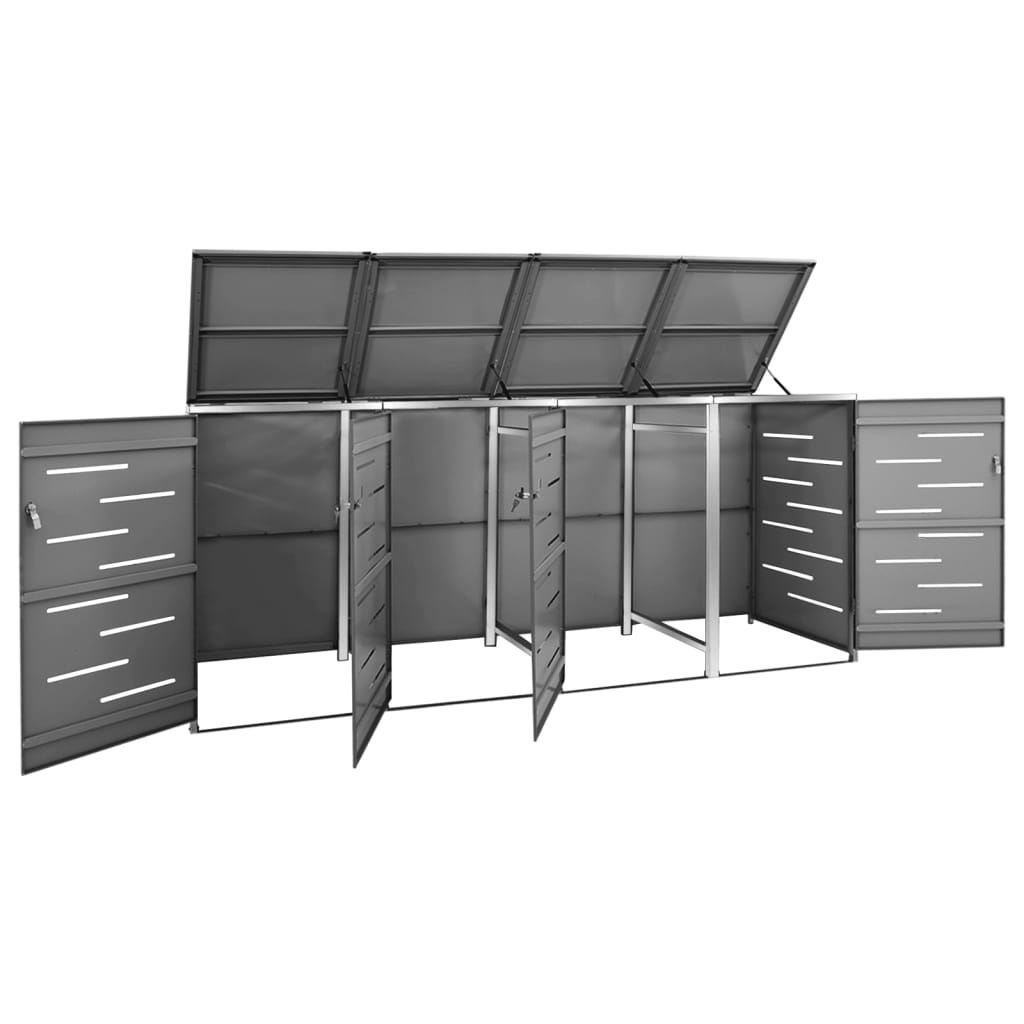 Mülltonnenbox für 3 Tonnen 207x77,5x112,5 cm Edelstahl