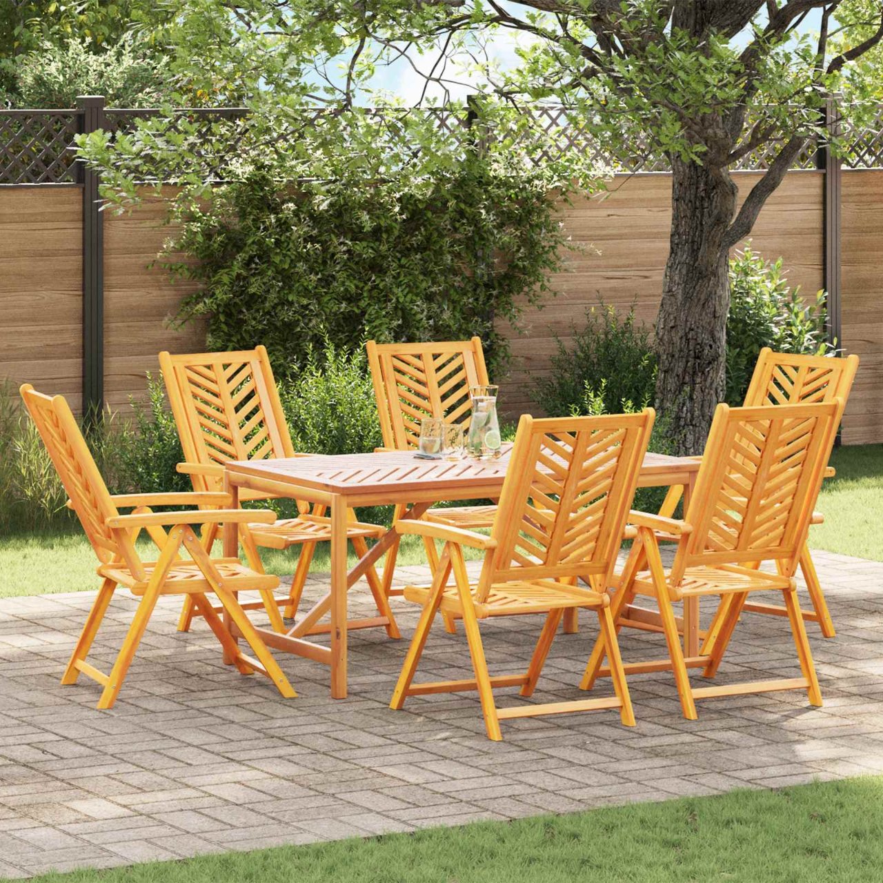 Gartenstuhl 4 pcs Braun Massivholz Akazie