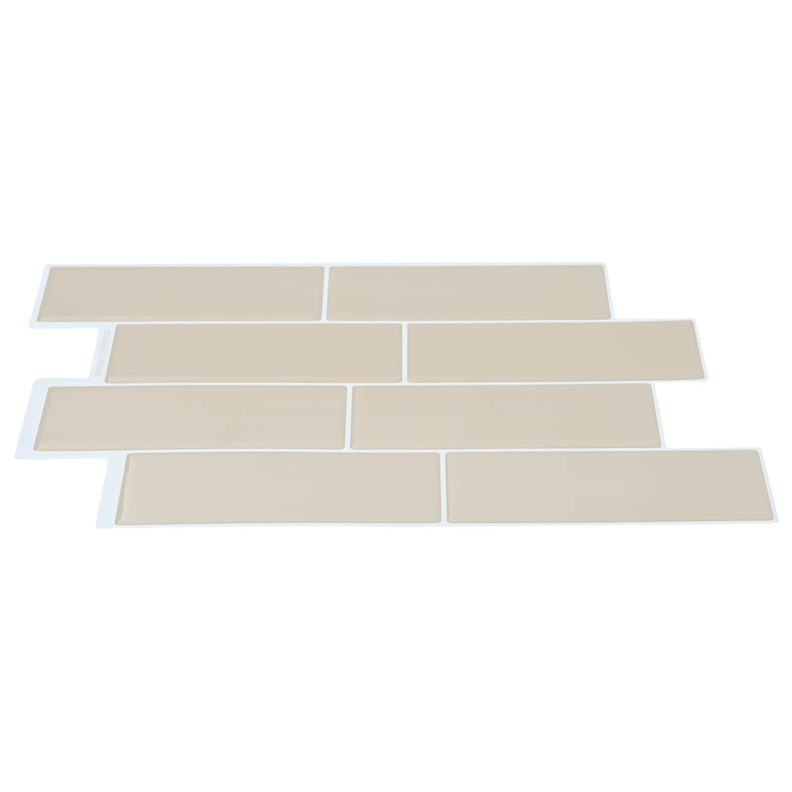 U-Bahn-Fliese 10 pcs Weiß Grau 29 x 21 cm Polyurethan und PET