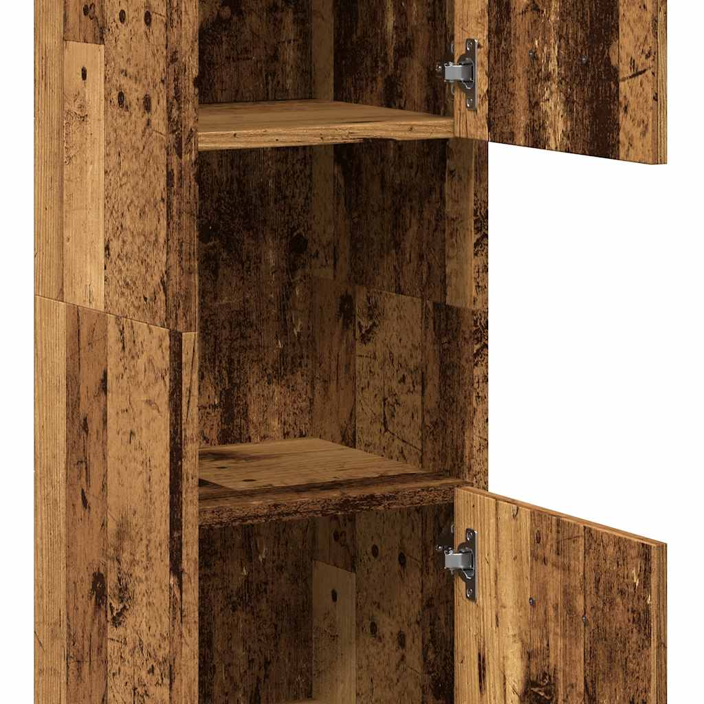 Badezimmerschrank Weiß 30x30x130 cm Holzwerkstoff