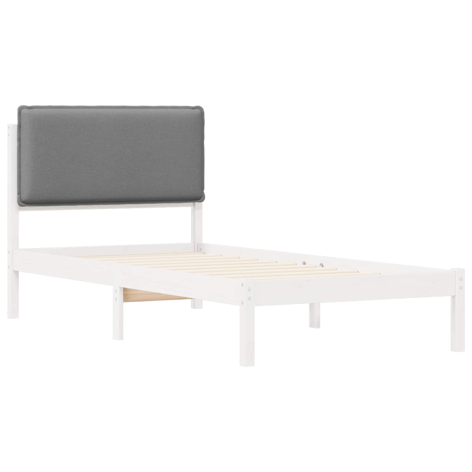 Bettgestell mit gepolstertem Kopfteil Hellgrau 200 x 200 cm