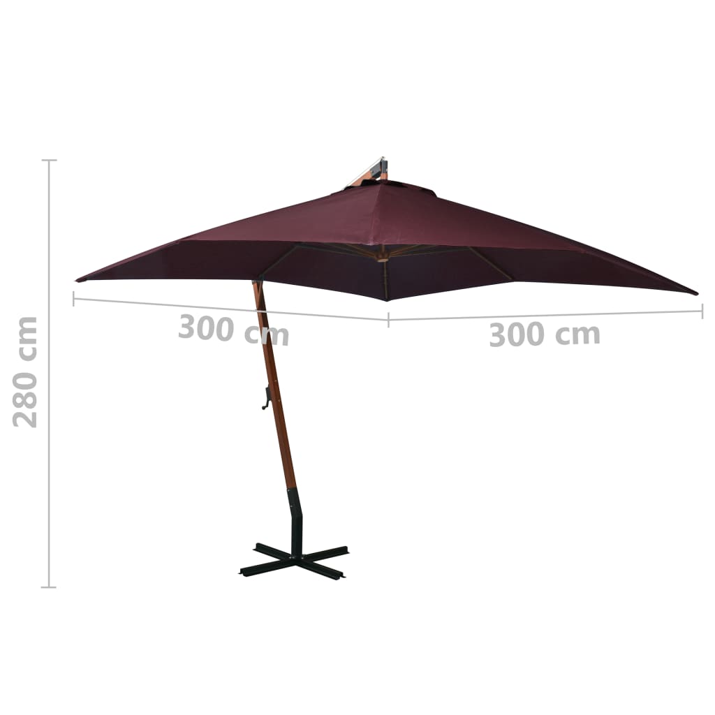 Ampelschirm mit Mast Anthrazit 3,5x2,9 m Massivholz Tanne