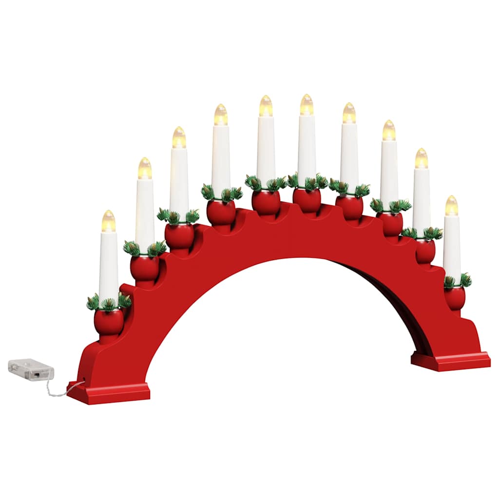 Weihnachtskerzenbogen mit 10 LED Kerzen Braun 47 x 5 x 29 cm