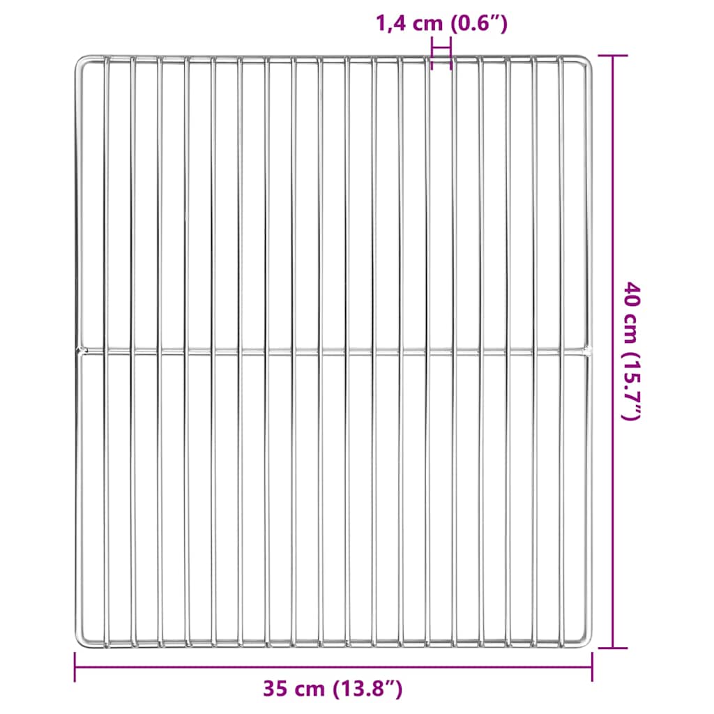 Grillrost Silber 40 x 30 cm Edelstahl