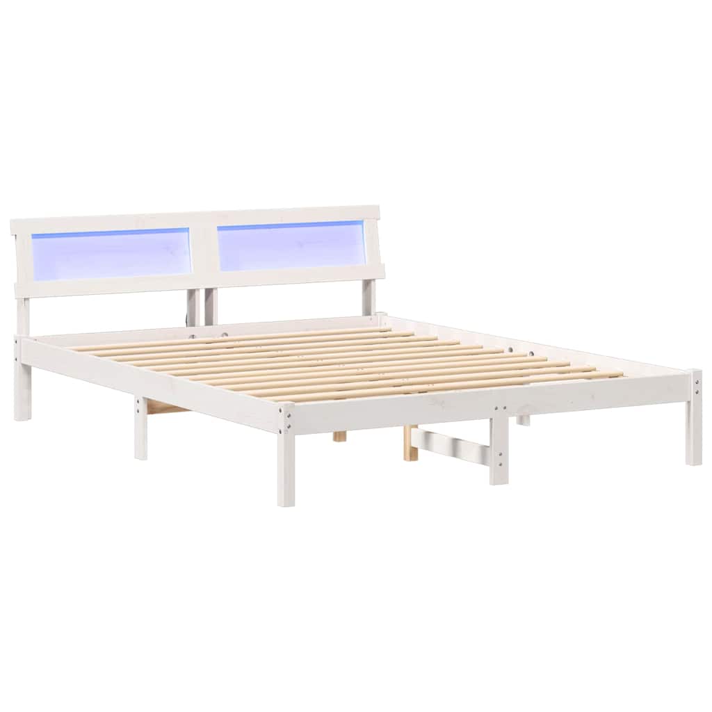 Bettgestell mit Kopfteil Braun 200 x 200 cm Massivholz Kiefer
