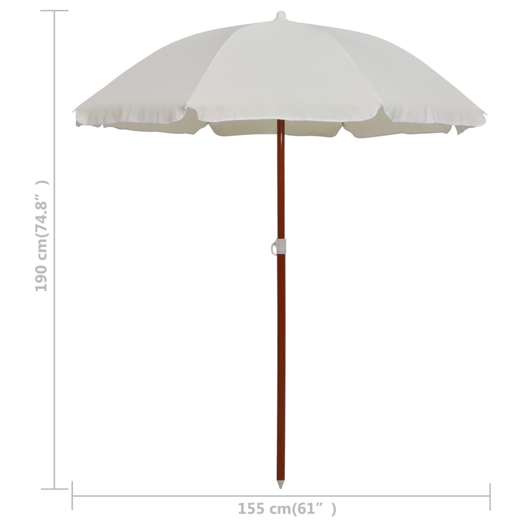 Sonnenschirm mit Stahl-Mast 300 cm Sandweiß