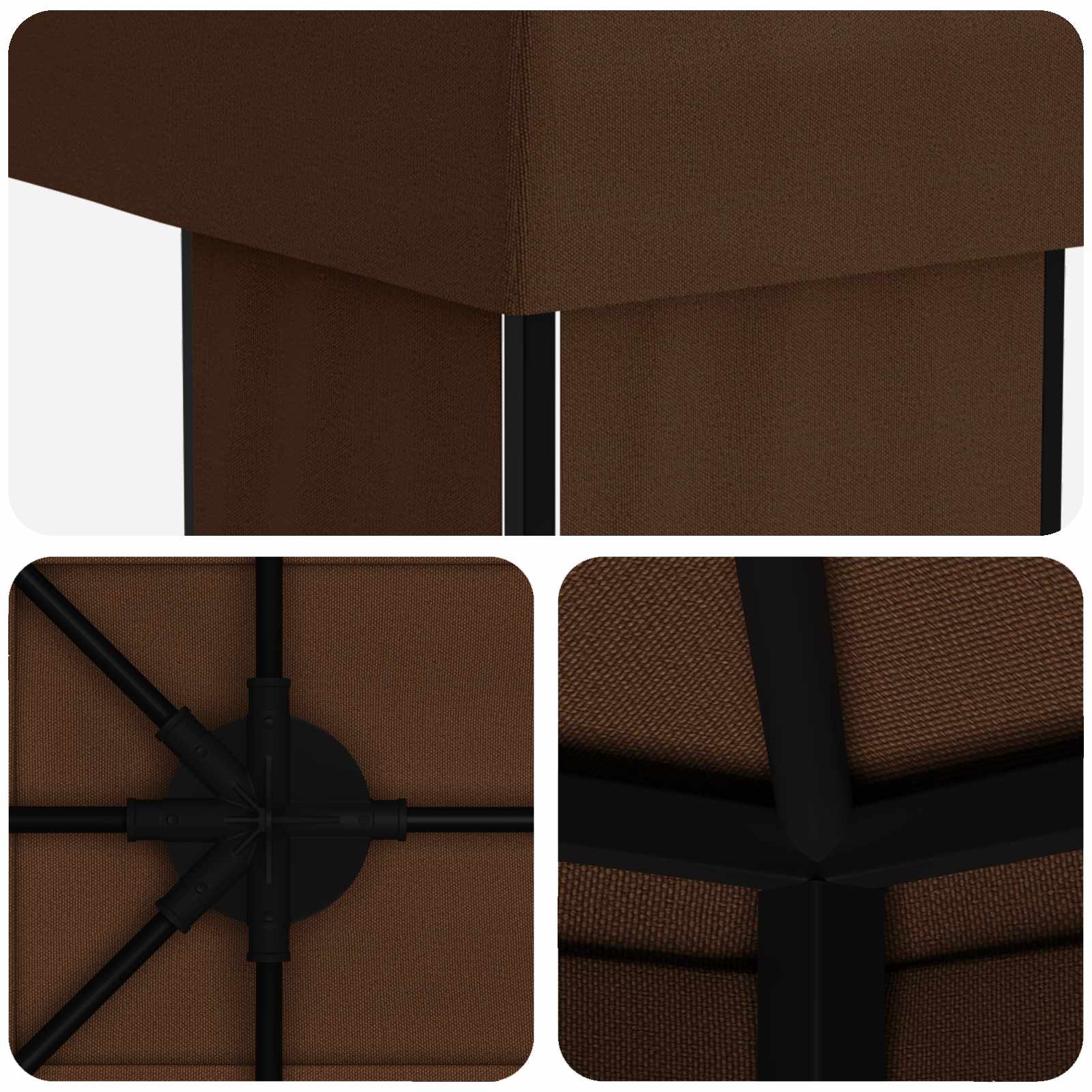 Garten Pavillon 6 x 3 m Beige Polyester und Stahl 190