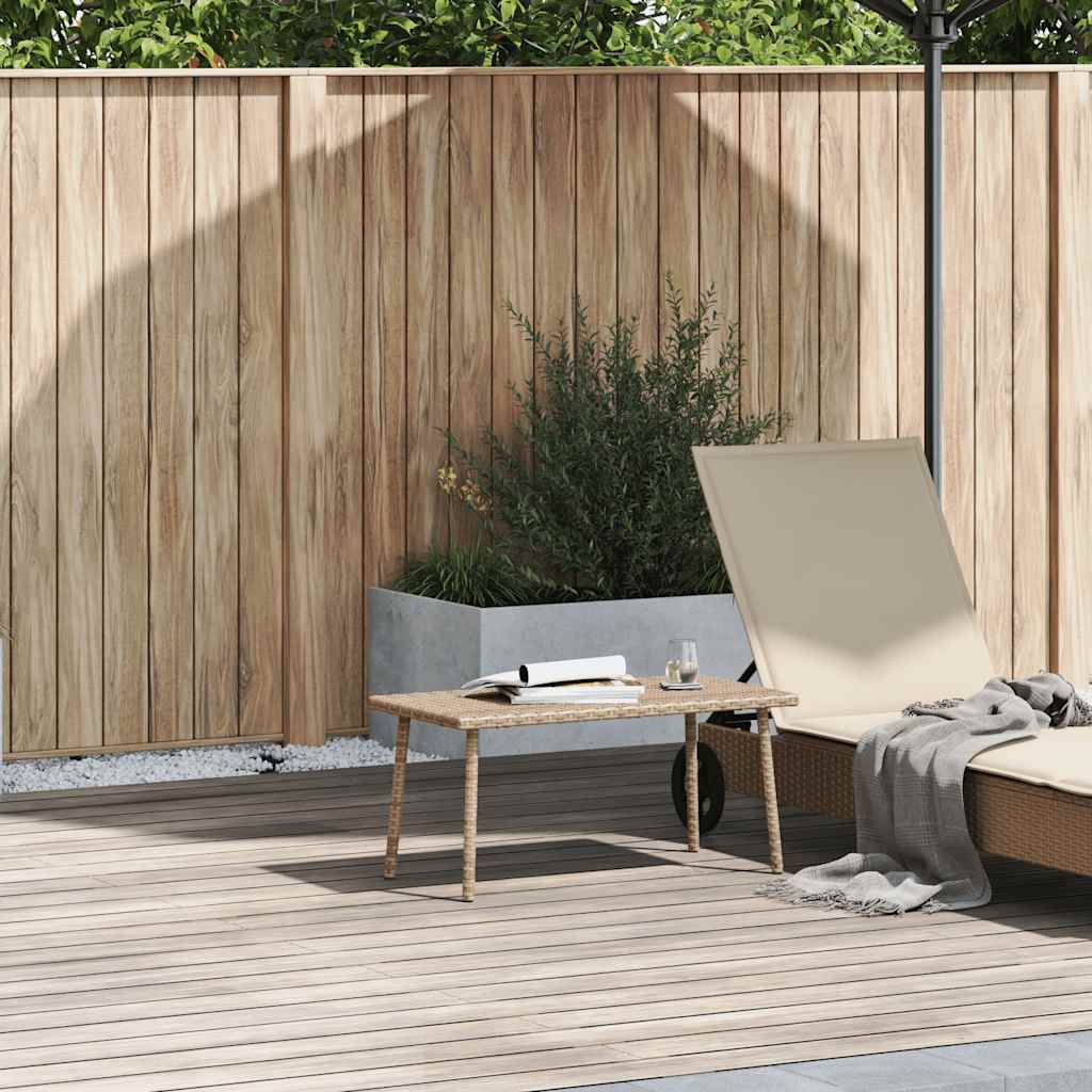Garten-Couchtisch Rechteckig Schwarz 40x40x37 cm Poly Rattan