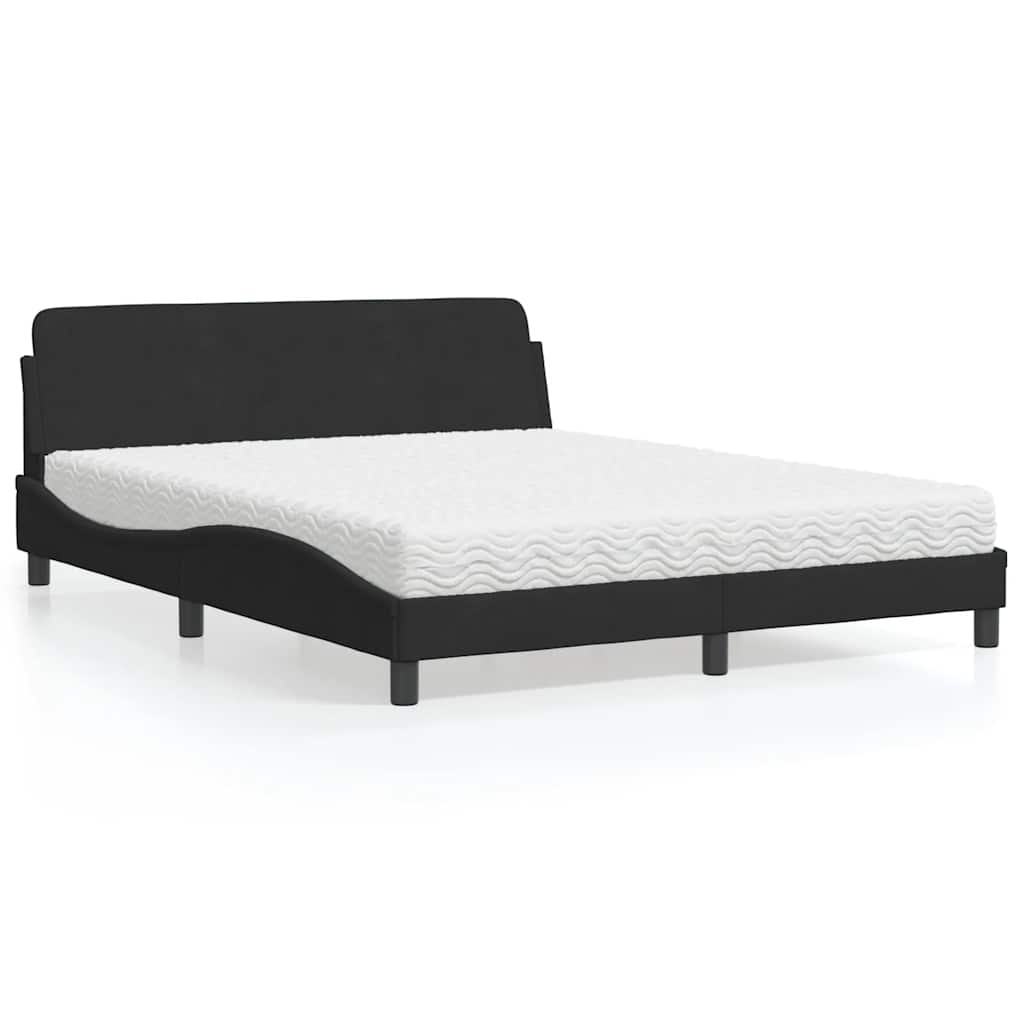 Bett mit Matratze "Dover" Hellgrau 80x200 cm Samt
