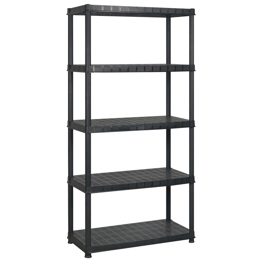 Lagerregal 4-Tier Schwarz 61x30,5x130 cm Kunststoff