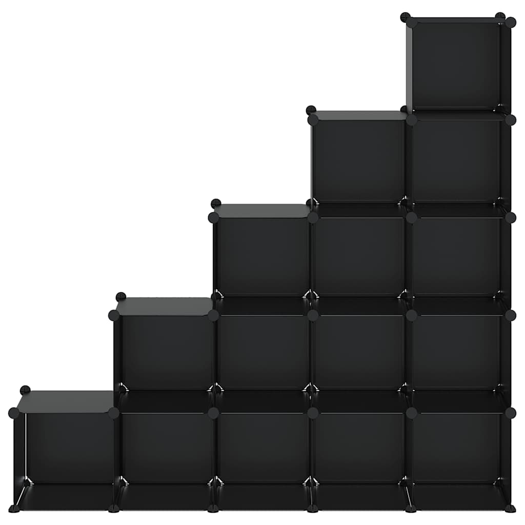 Regalsystem mit 12 Würfeln Schwarz PP