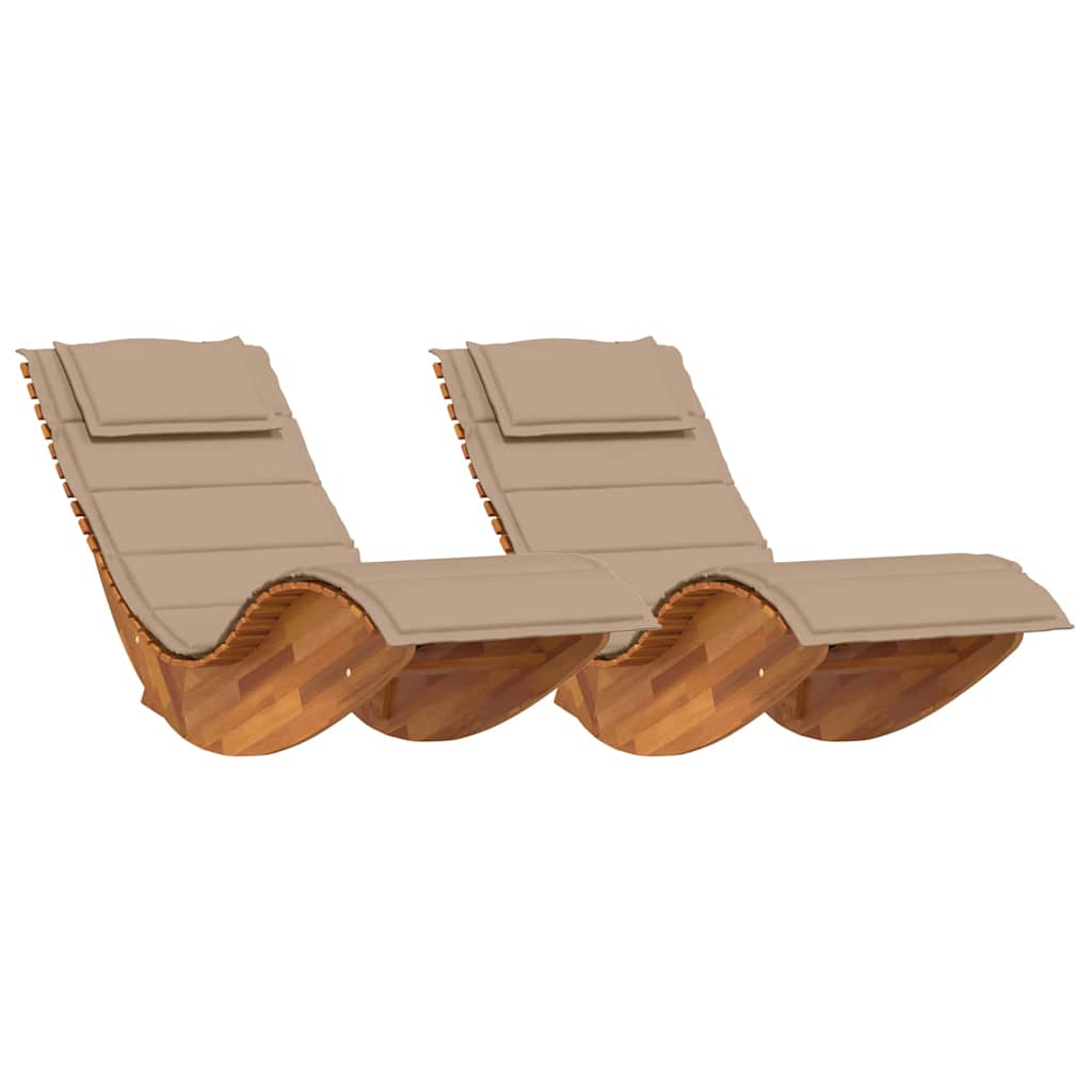 Schaukelstühle Sonnenliegen 2 Stk. Akazienholz
