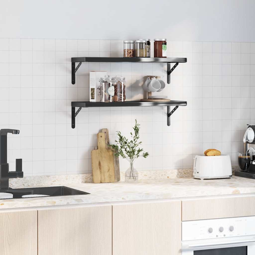 Wandregale 2 Stk. 100x40 cm Silbern Edelstahl