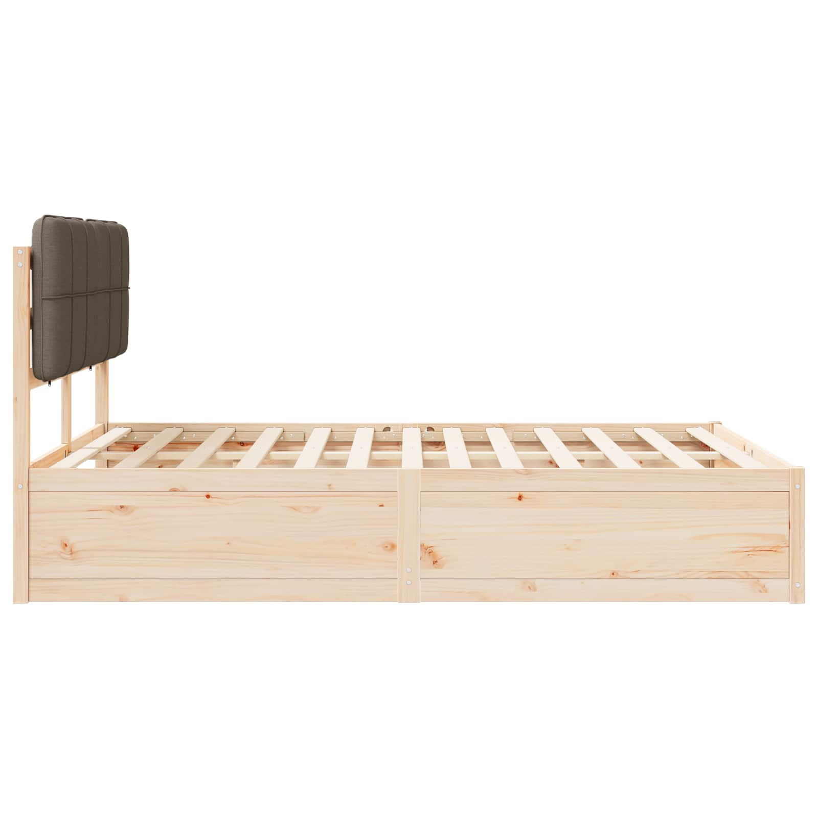 Bettgestell mit gepolstertem Kopfteil Hellgrau 200 x 200 cm