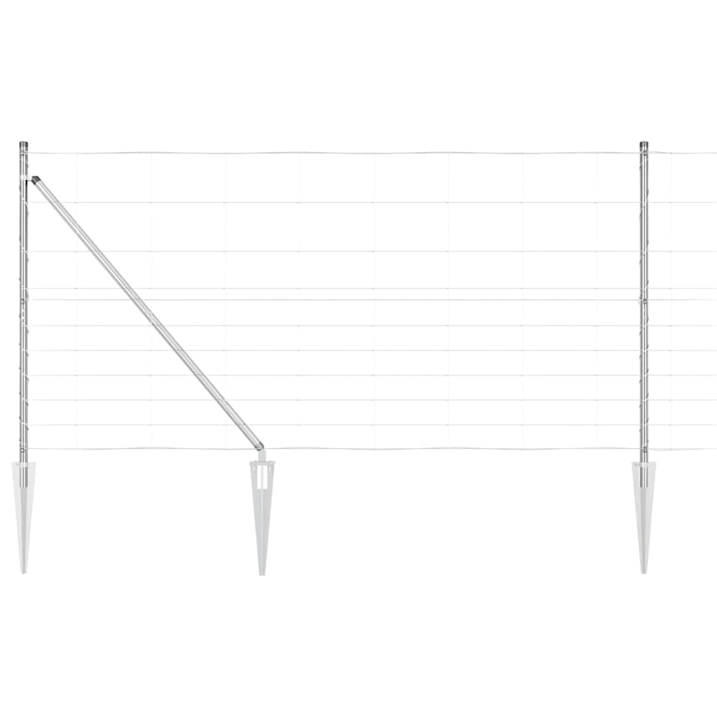 Ground Fix Geschweißter Drahtzaun 25 x 0,8 m Silber Netz
