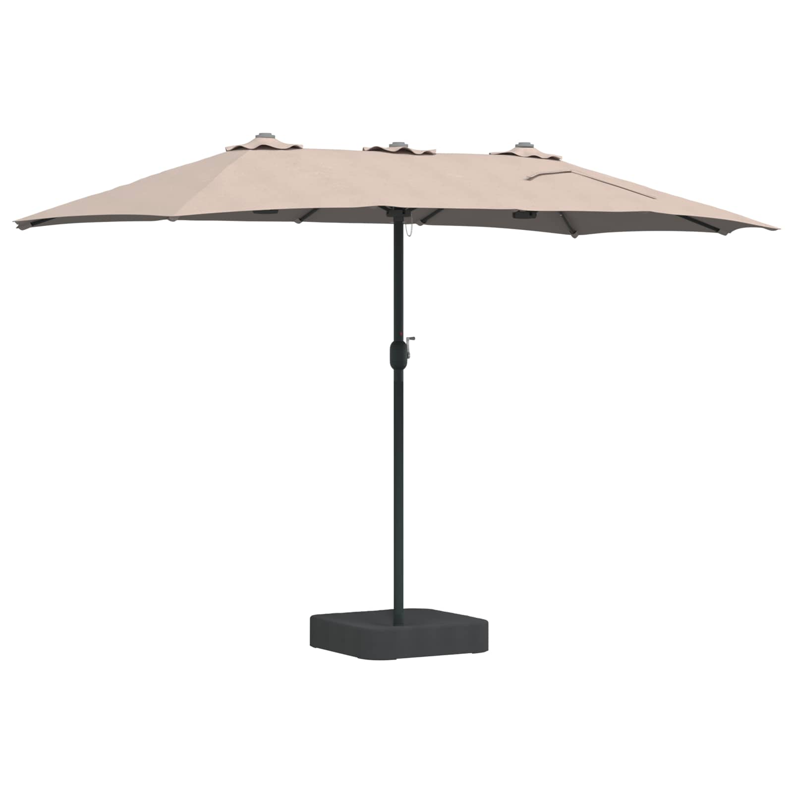 Garten-Sonnenschirm Sand und Anthrazit 385 x 209 x 244 cm