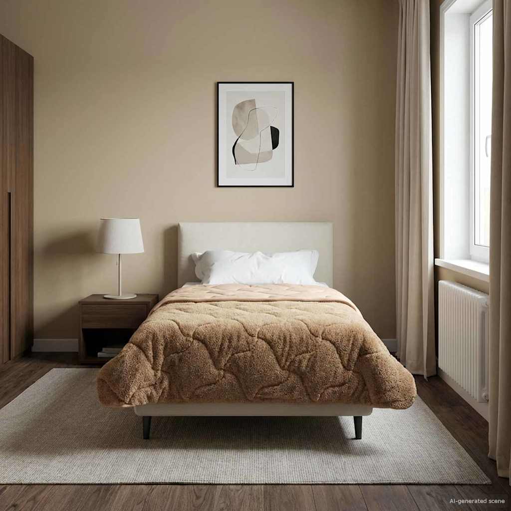 Sommerdecke Anthrazit 135 x 200 cm Mikrofaser und Teddy-Fleece