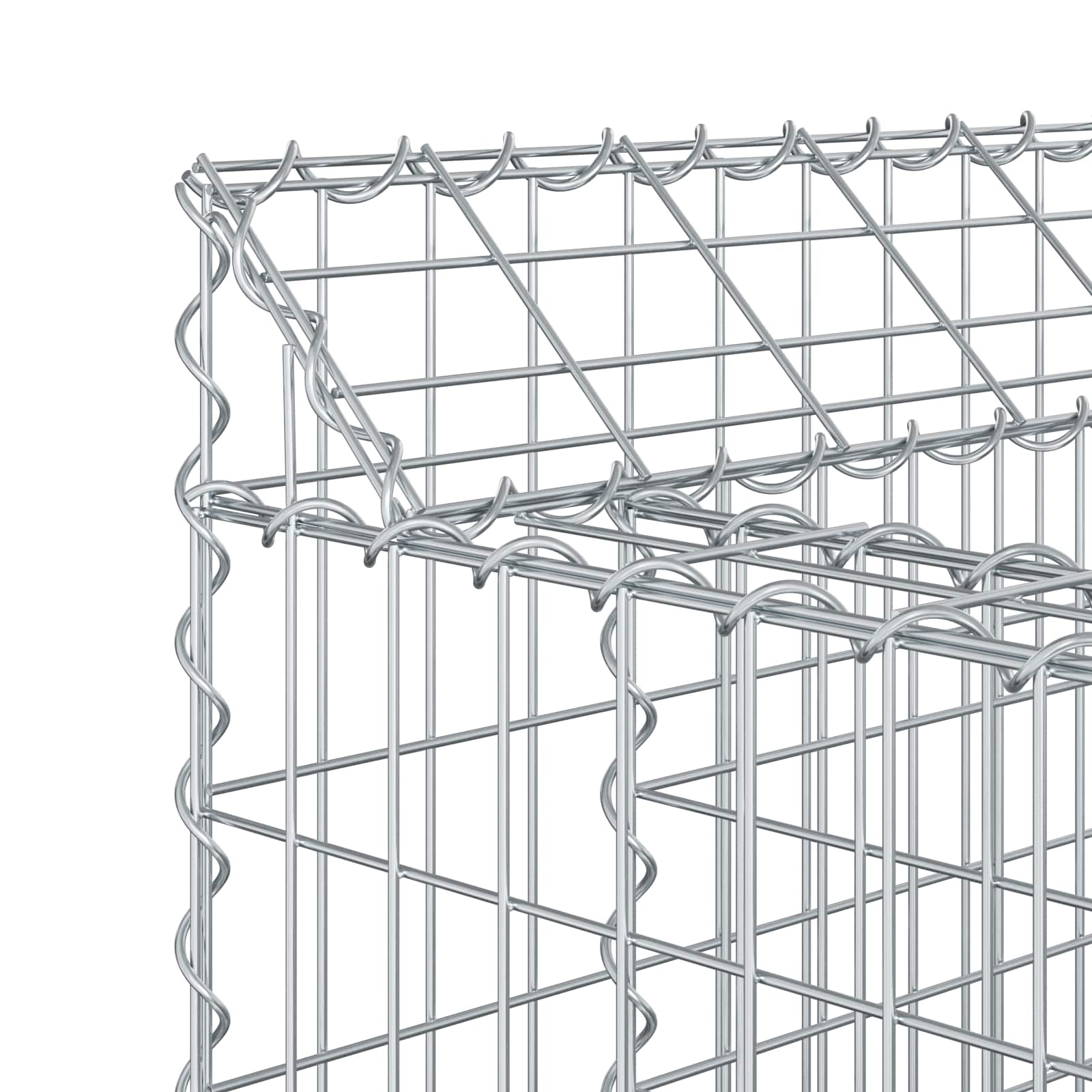 Gabionen-Hochbeet 2 pcs Silber