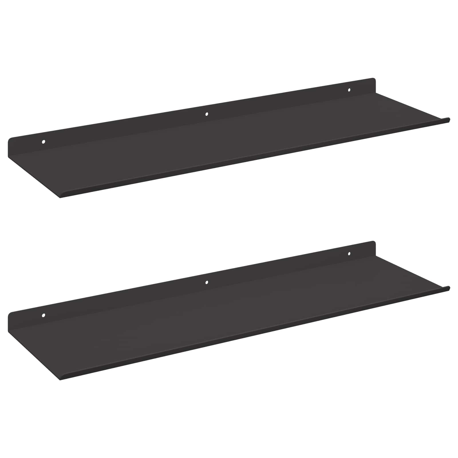 Schwebendes Regal 3 pcs Schwarz 40 x 9 x 2,5 cm Stahl