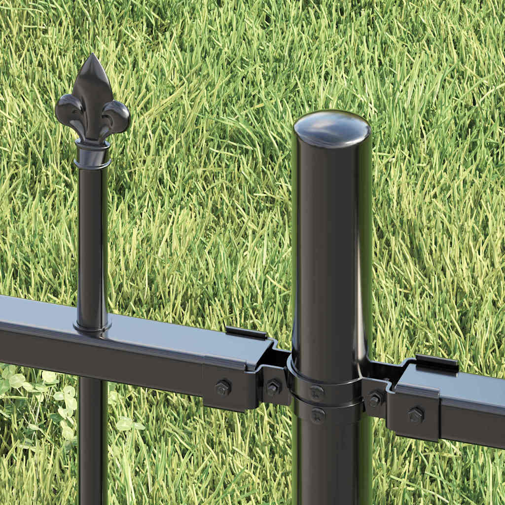 Gartenzaun Woerden mit Speerspitze Schwarz 240 x 75 cm Stahl