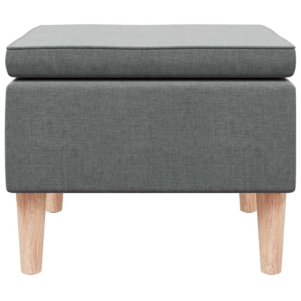 Hocker mit Holzbeinen Schwarz Stoff